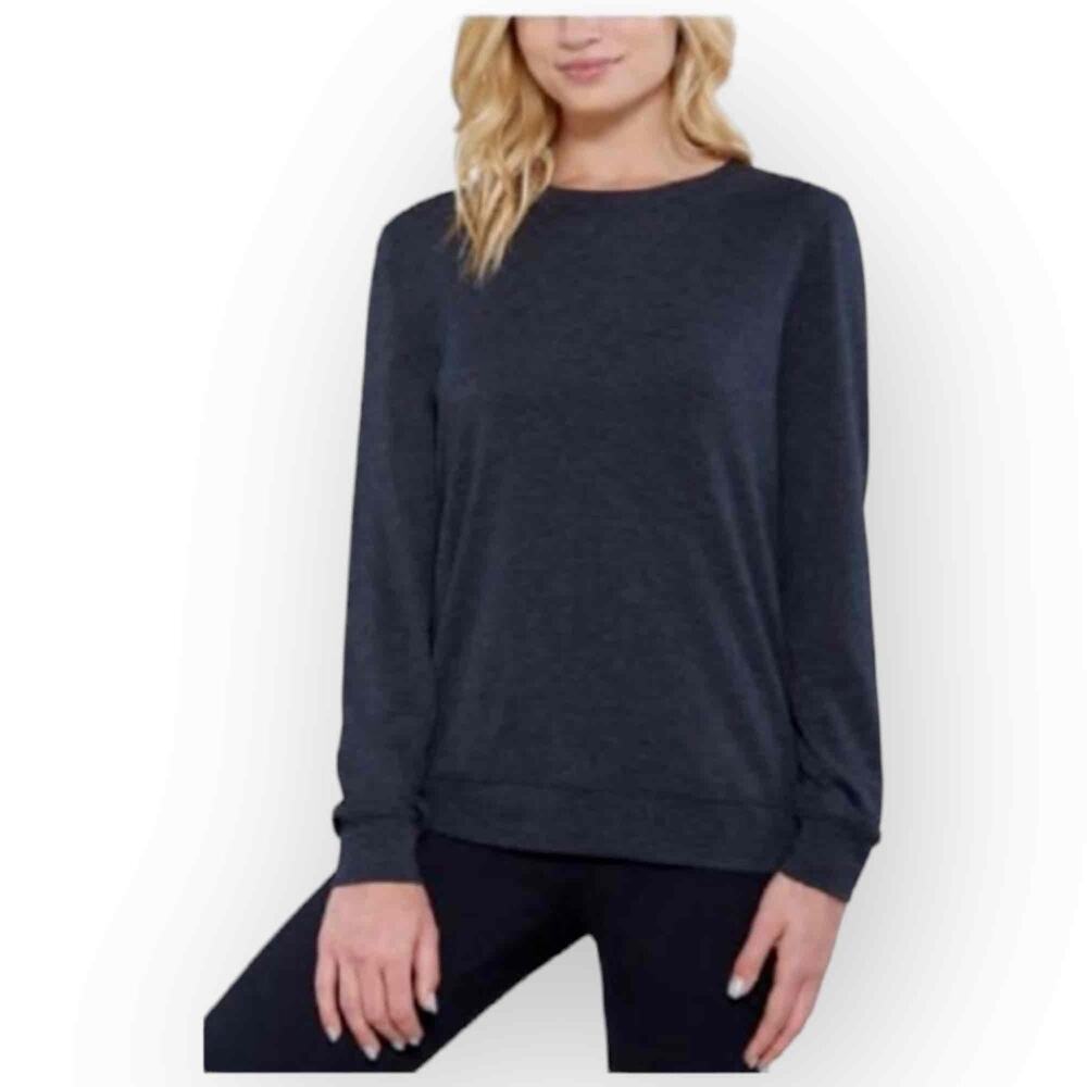 Matty M Women’s Long Sleeve Tee – Side Zippers – Charcoal – NWT – Size Small